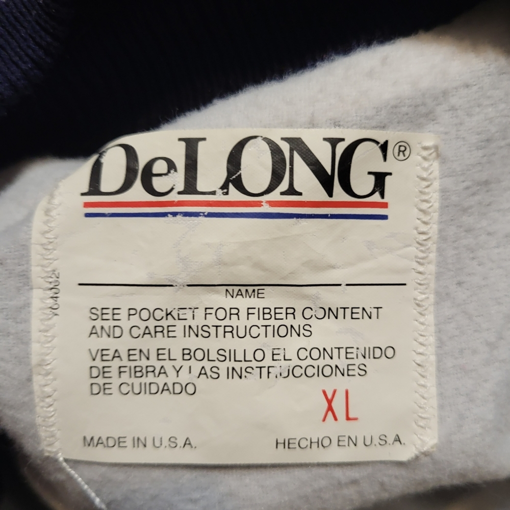 Vintage DeLong Nylon Bomber Jacket Kingswood Patch Snap Up Varsity Style Sz XL - Picture 5 of 7